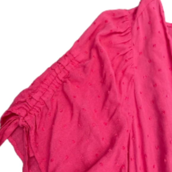 Torrid Coral Pink Clip Dot Surplice Tulip Dress with Pockets 2X 18/20 NWT - Picture 12 of 12